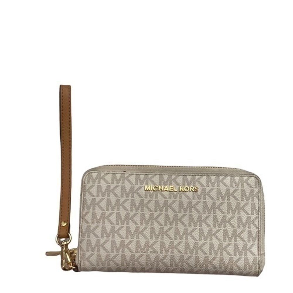 Michael kors white signature mk wristlet wallet clutch bag - Picture 4 of 16